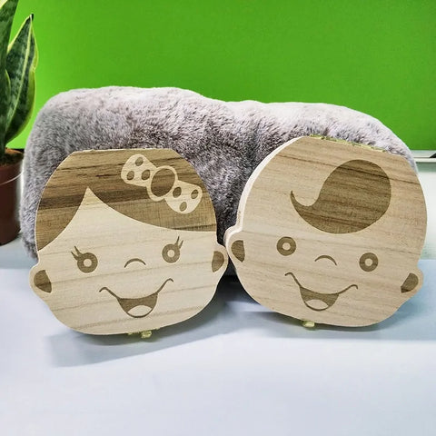 Aufbewahrungsbox für Milchzähne aus Holz für Kinder