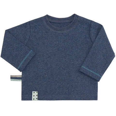 OrganicEra Bio-Langarm-Baby-T-Shirt Indigo - Melange