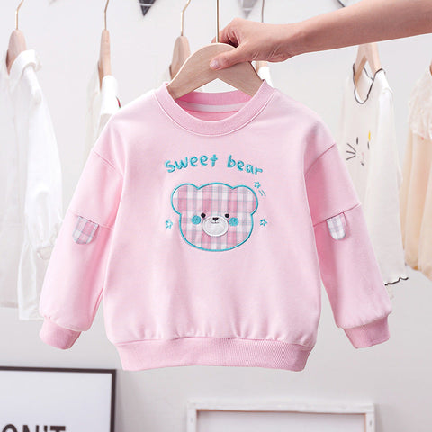 Baby Pullover mit Cartoon-Bär Pink und Blau