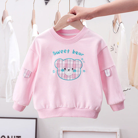 Baby Pullover mit Cartoon-Bär Pink und Blau