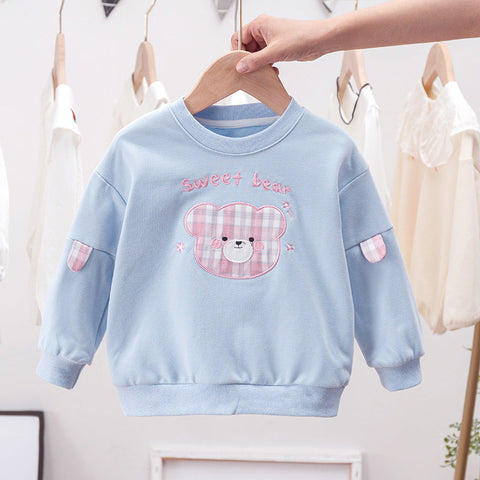 Baby Pullover mit Cartoon-Bär Pink und Blau