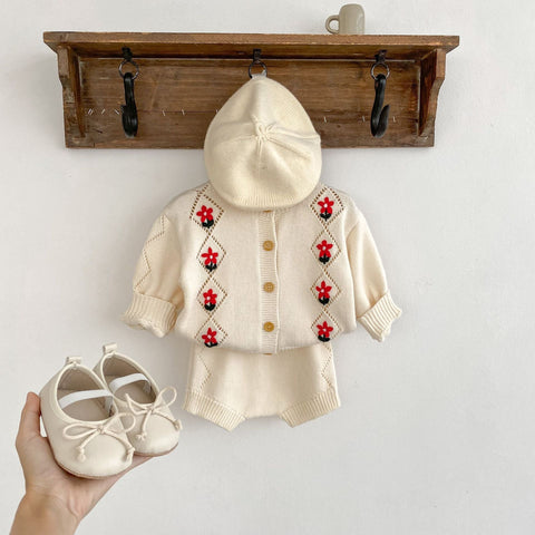Hochwertige handgefertigte Kleid Sets für Babys Blumen Design