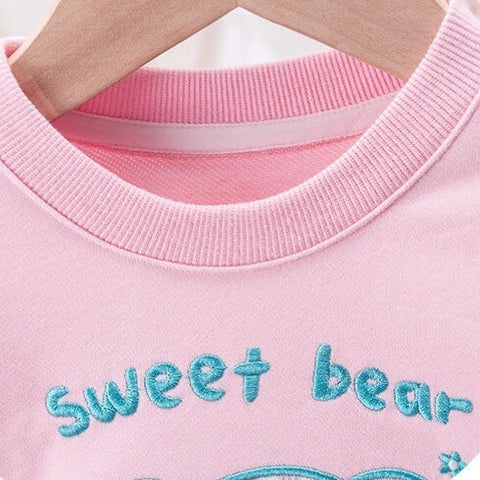 Baby Pullover mit Cartoon-Bär Pink und Blau
