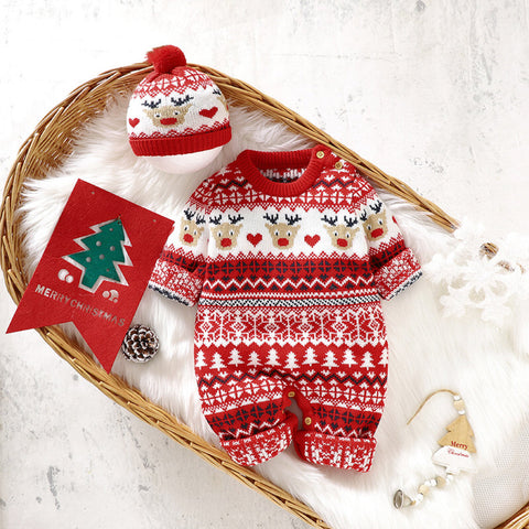 Baby-Strampler mit Weihnachtsmuster für Neugeborene