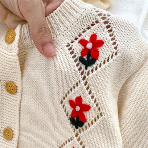 Hochwertige handgefertigte Kleid Sets für Babys Blumen Design