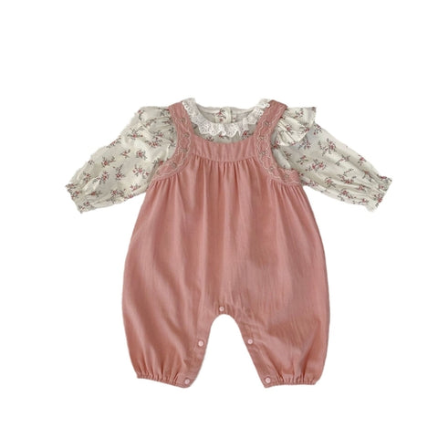 Herbst Neugeborenen Gestreiften Overalls Combo Blusen und Hosen Sets Pink
