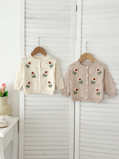 Baby - Kinder Mädchen Pullover mit Blumen