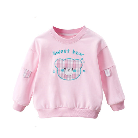 Baby Pullover mit Cartoon-Bär Pink und Blau