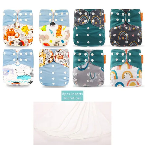 8-teiliges Happy Flute New OS Pocket verstellbares Windelset