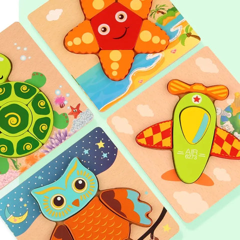Holzpuzzle Baby Cartoon Tier